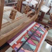 Learning the traditional weaving technique ' kourelou at Cyprus Handicraft Centre