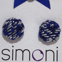 Woven Royal Blue and Silver earrings