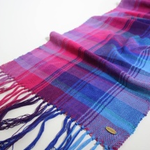 Woven check shawl detail
