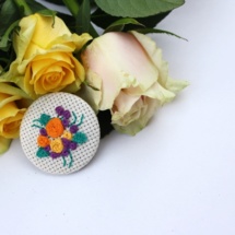 embroidered brooch
