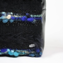 Blue and black backpack detail