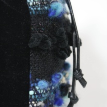 Blue and black pouch detail