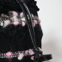 Pink and black pouch bag detail 2