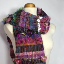 colourful woven scarf detail