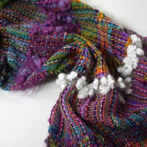 pastel woven scarf detail