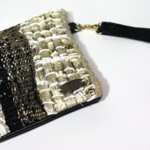 Black and gold purse detal