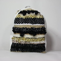 Black and gold backpack front