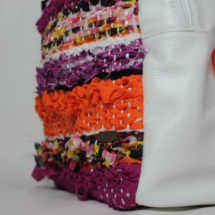 Orange and purple backpack detail