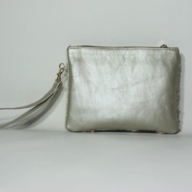 Beige and white purse back