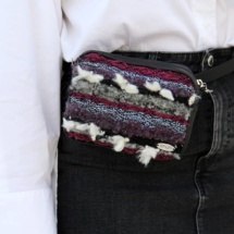 Woven belt bag with textures