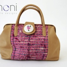 Beige and pink woven doctor bag