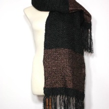 Black and copper woven scarf
