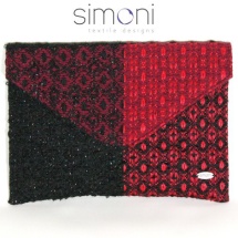 Black and red woven envelpope