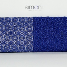 Blue and silver woven clutch
