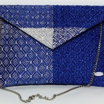 Blue and silver woven envelope