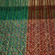 Green and Copper fabric with patterns