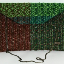 Green and copper woven envelope