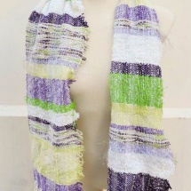 Green white and purple scarf