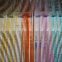 Hand dyed fabric on the loom