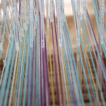 Hand dyed fabric ready for weaving