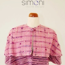 Pink and purple woven cape