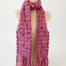 Pink tweed woven scarf