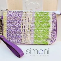 Purple green and white mini purse