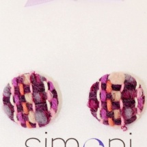 Purple woven earrings 2