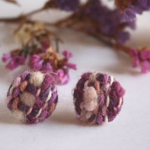 Purple woven earrings