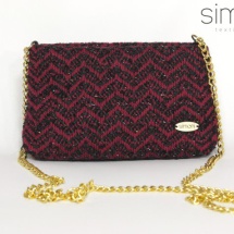 Red and black mini woven bag