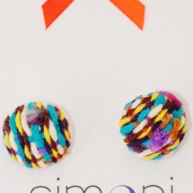 Round tweed earrings