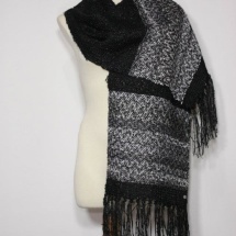 Silver and Black woven scarf