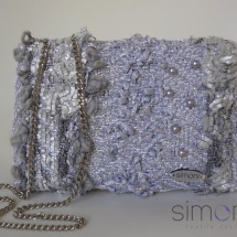 Silver mini woven bag