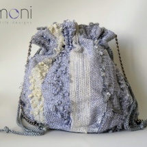 Silver woven pouch