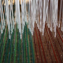 Weaving process: Green and Copper fabric
