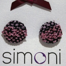 Woven Pink and Black earrings