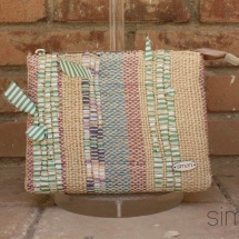 Woven beauty textural bag : purse