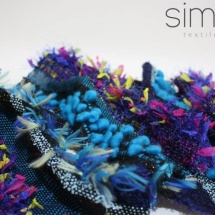 Woven blue and black shawl: detail