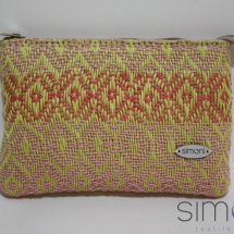 Woven mini purse with patterns