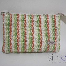 Woven mini purse with stripes