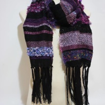 Woven purple and black shawl