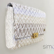 Woven purse in neutral colours