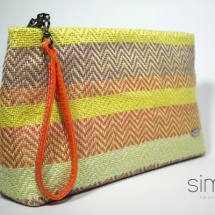 Woven purse with orange handle