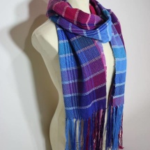 Woven shawl with stripes