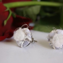 Woven white earrings