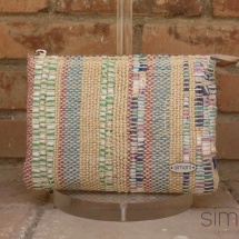 woven, stripped beauty bag: purse