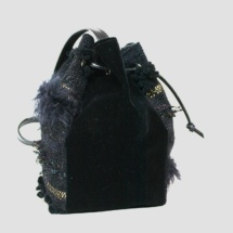 Black and gold pouch bag side
