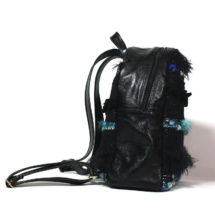 Blue and black backpack side