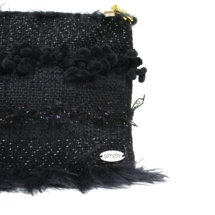 Total black purse with chain detail