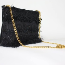 Total black purse with chain side